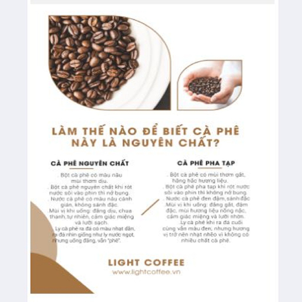 [Mã BMBAU50 giảm 7% đơn 99K] Cà phê nguyên chất 100% - Chua thanh dịu dàng - Light Coffee 500gr