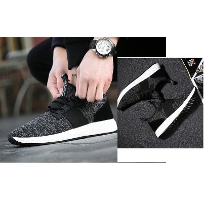 GiàyThể Thao  Nam Giày Sneakers phom giày chuẩn giữ nhiệt vải khử mùi thoáng êm chân hd3 đen