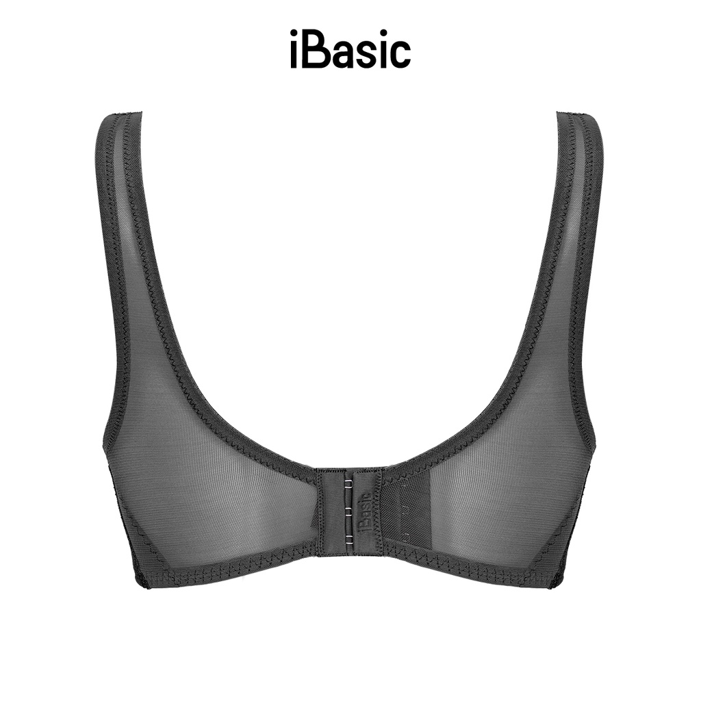 [MUA 2 GIẢM 30% - MUA 3 GIẢM 40%] Áo ngực không gọng mút vừa ren cổ V iBasic BRAW090