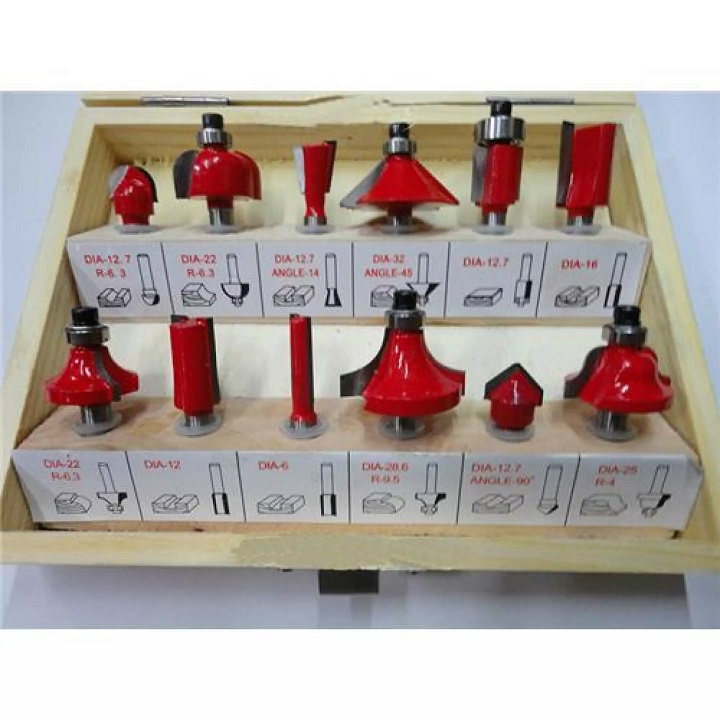 Bộ mũi phay gỗ 6,35 (12 món)
