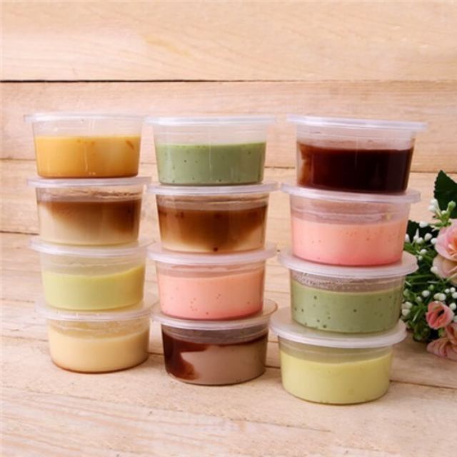 Combo 10 hũ đựng bánh flan _ đựng slime