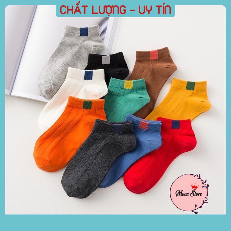 Tất màu nữ cổ ngắn phong cách Vintage hàng xuất Hàn