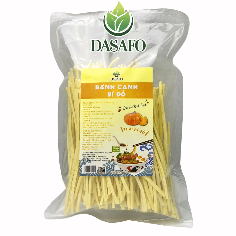 Bánh canh rau củ Bí đỏ DASAFO 250gr / 200gr Tự nhiên, Healthy, Thực dưỡng, Eat clean - Đặc sản Bình Định - Nhất Tín Food