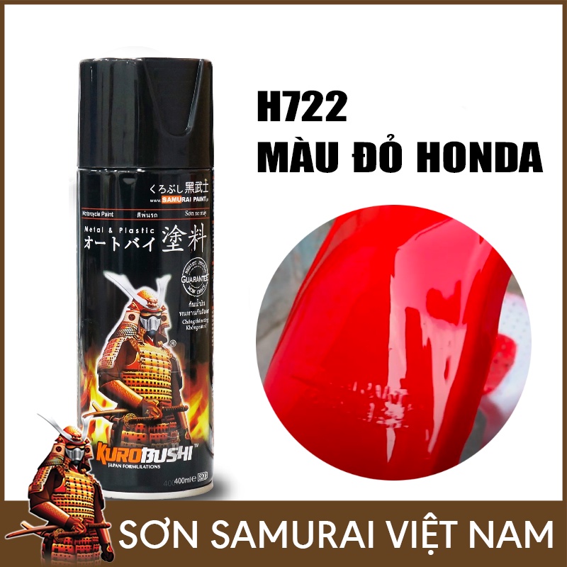 Chai Sơn Samurai Màu Đỏ Honda H722 - Sơn Xịt Samurai Màu Đỏ Honda H722