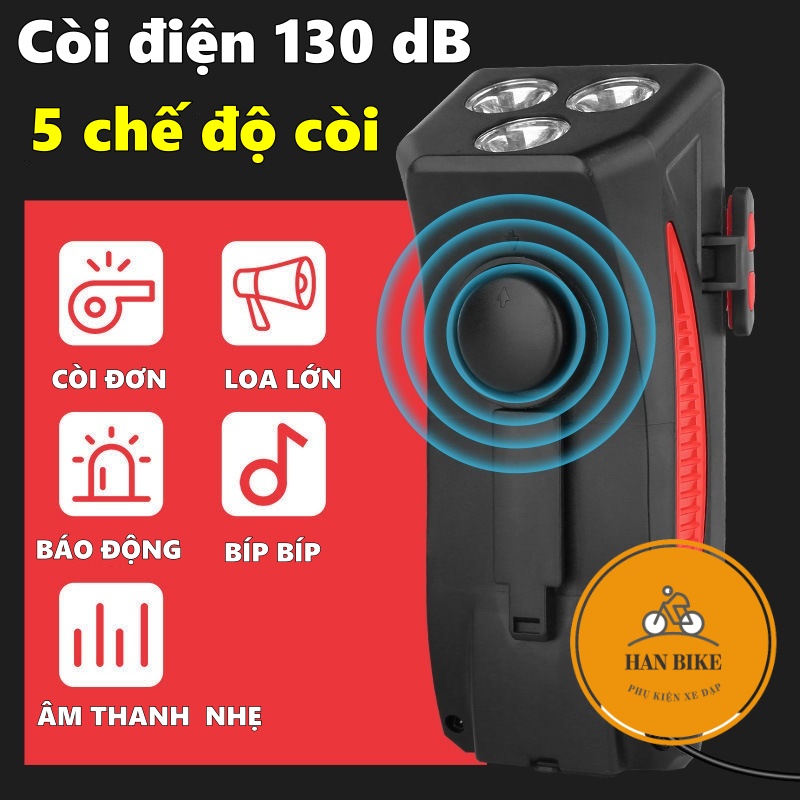 Đèn Pin Xe Đạp BL002 - Đèn Xe Đạp Thể Thao Siêu Sáng Pin Khủng 4000mAh Chống Nước Còi To Kẹp Điện Thoại Tiện Lợi