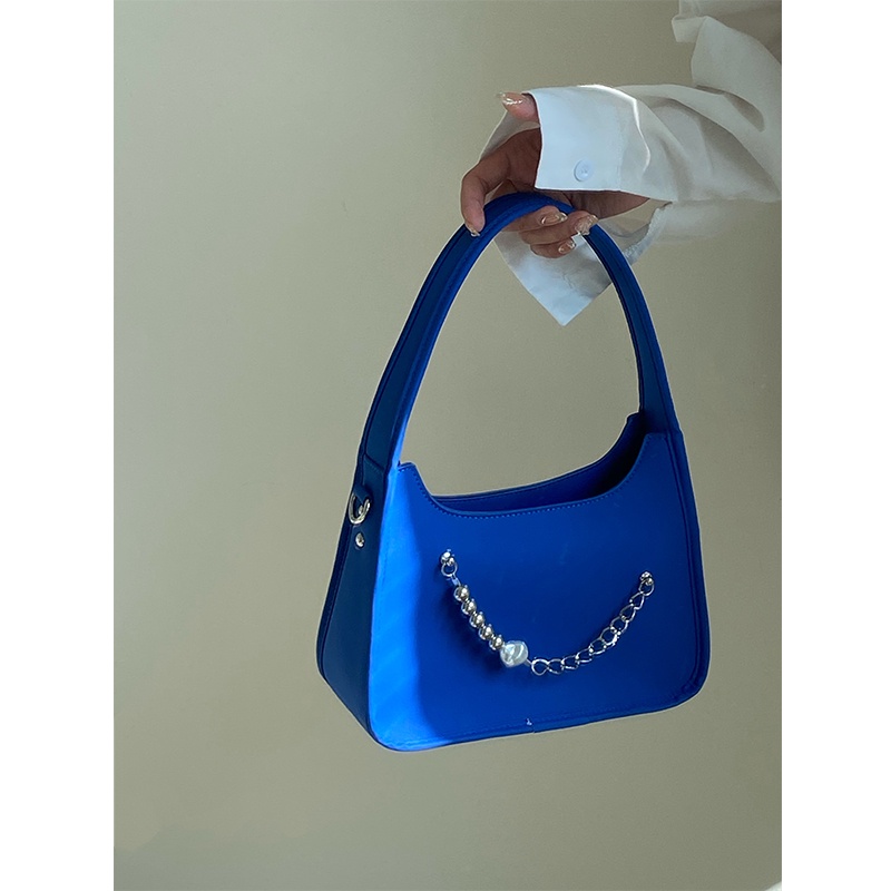 IELGY Túi Đeo Vai Đính Hạt Màu Xanh Dương Thời Trang Cho Nữ