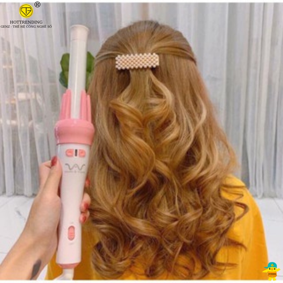 Máy uốn tóc tự động xoay 360 độ làm xoăn tóc tự nhiên