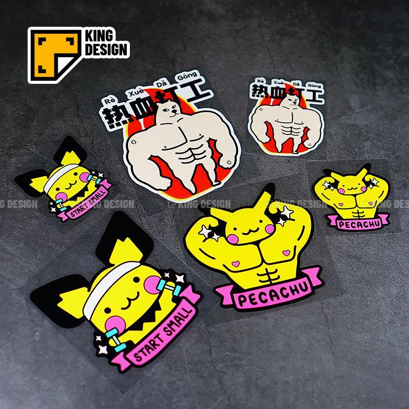 Miếng Dán Phản Quang Chống Thấm Nước Họa Tiết Hoạt Hình Pikachu Vui Nhộn Trang Trí Xe Hơi