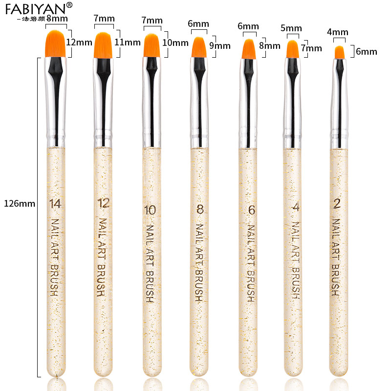 7 cái UV Gel Brushes Acrylic Mẹo Builder cho Nail mở rộng Thiết kế Vẽ tranh Vẽ móng tay Công cụ tự làm