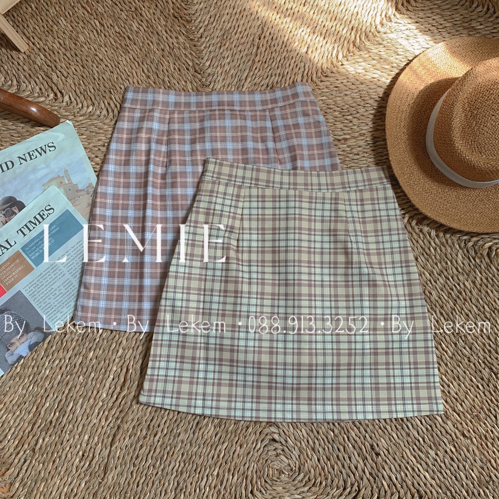 [CÓ SẴN ] Chân Váy Dáng A CV13 Chân Váy Kẻ Caro Dáng A Vintage Hàn Quốc ❤️ Lekemqc