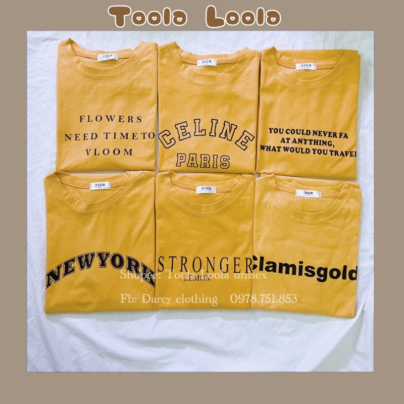 Áo Thun 3158 In Chữ màu vàng𝑭𝑹𝑬𝑬𝑺𝑯𝑰𝑷 Aó Phông Tay Lỡ Nam Nữ - Fom Dấu Quần - Chất Cotton Khô Quảng Châu