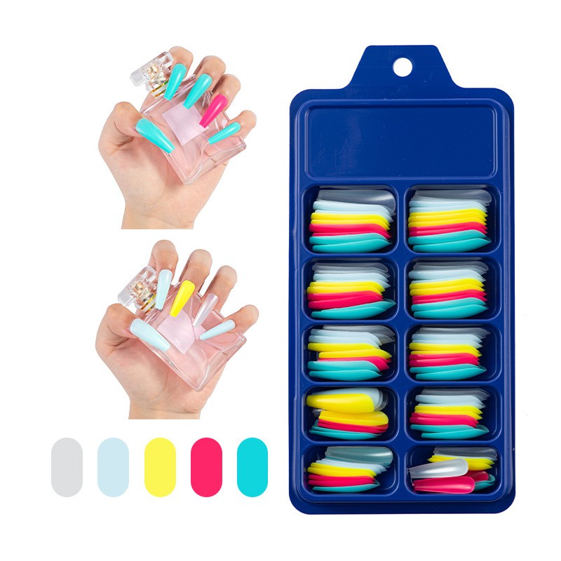 [Hàng mới về] Set 100 Móng Tay Giả Làm Từ Acrylic Màu Kẹo Ngọt Xinh Xắn