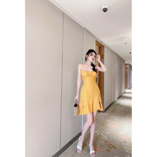 Váy xòe bèo vạt xéo 2 dây mảnh 280322