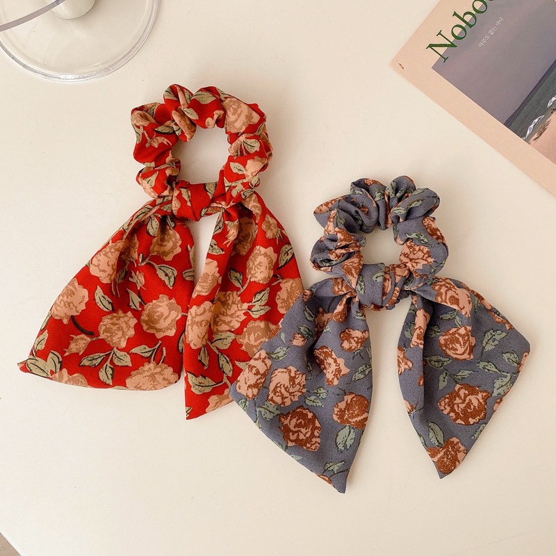 [Mã SKAMCLU8 giảm 10% cho đơn từ 100K] CỘT TÓC NƠ TAI THỎ HOA VON RŨ, HOT TREND HÀN QUỐC, PHONG CÁCH ULLZANG