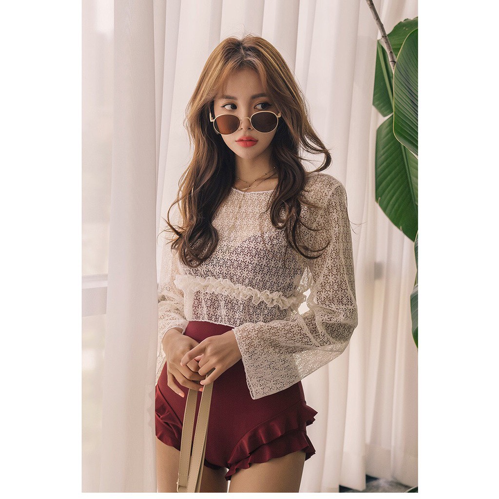 Bikini liền mảnh kèm áo choàng ren thời trang, giá rẻ | BigBuy360 - bigbuy360.vn