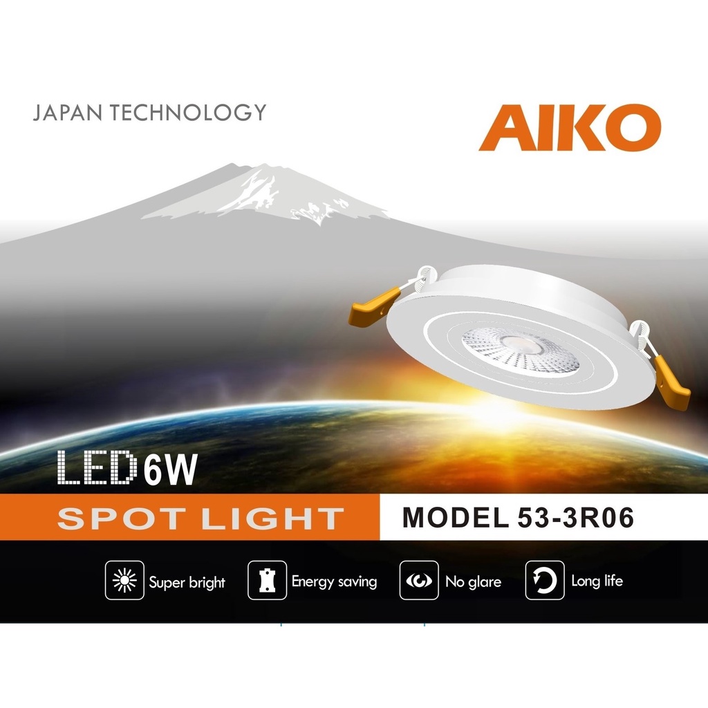 Đèn LED âm trần AIKO điều chỉnh góc chiếu sáng ,Công suất 6W có choá đèn hội tụ ánh sáng, hộp 1 chiếc