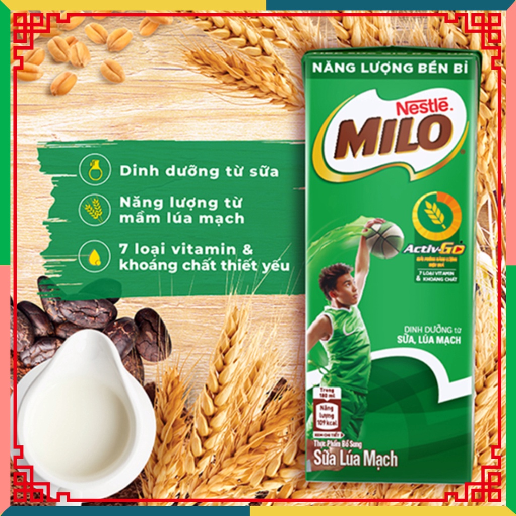 Thùng 48 hộp sữa nước Nestle Milo 180ml/ hộp ( Đại lý Ngọc Toản) mua 7 tặng 1
