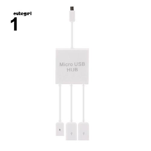 Cáp chia Micro USB HUB OTG 3 trong 1 đa năng