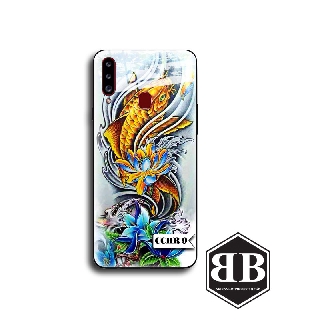 Ốp lưng kính cường lực Samsung A20 A30 / A20S / A21 / A21S in hình cá chép hóa rồng sang chảnh