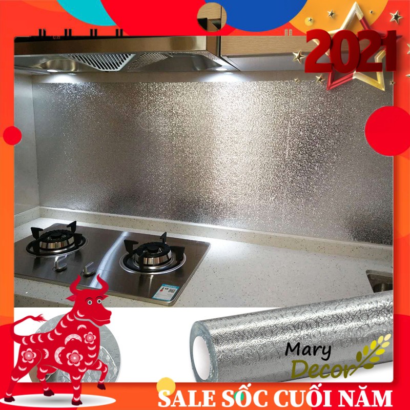 Cuộn giấy bạc dán tường nhà bếp chống thấm bền đẹp (3 mét khổ 40cm, 3 mét khổ 60cm)