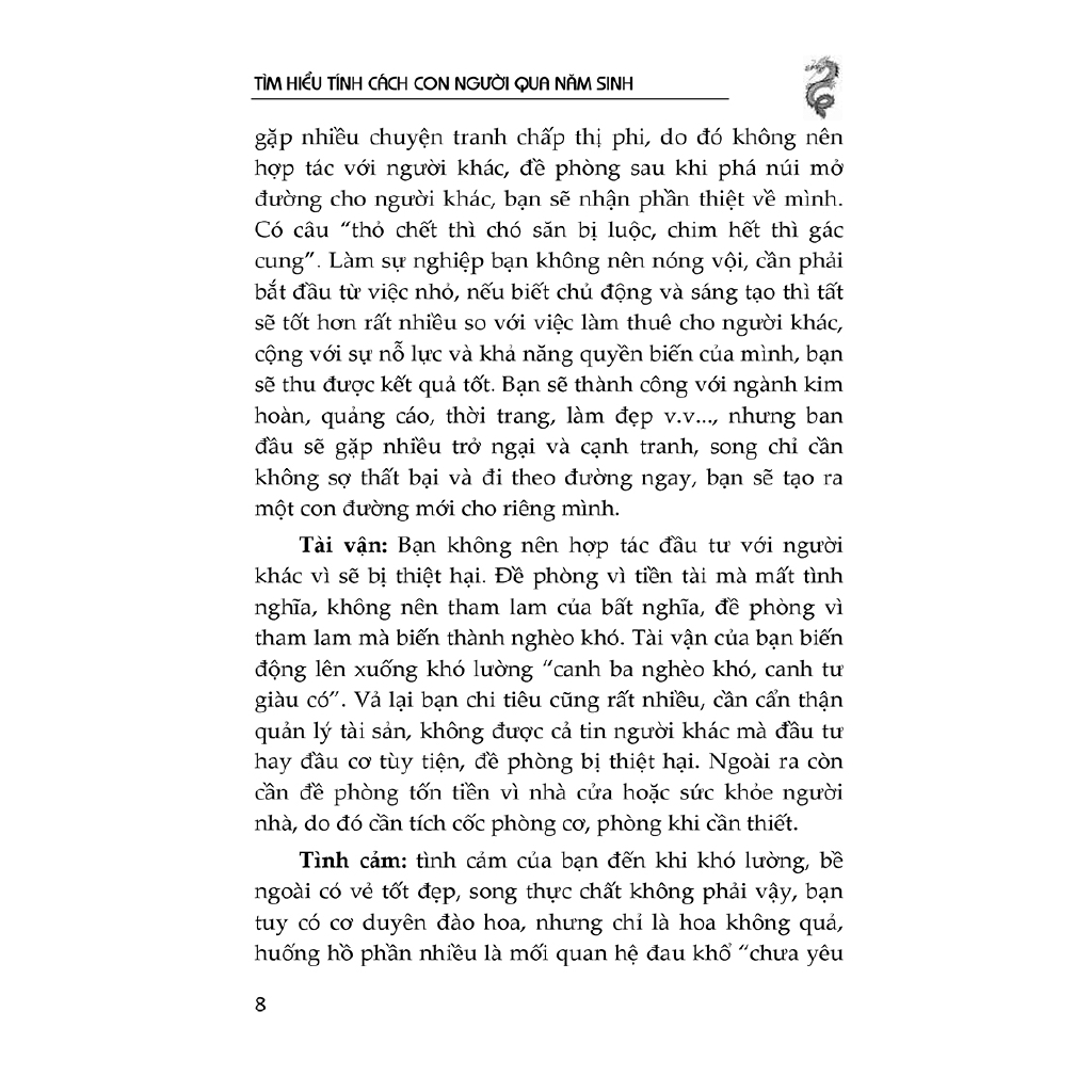 Sách - Tìm Hiểu Tính Cách Con Người Qua Năm Sinh - Tuổi Thìn