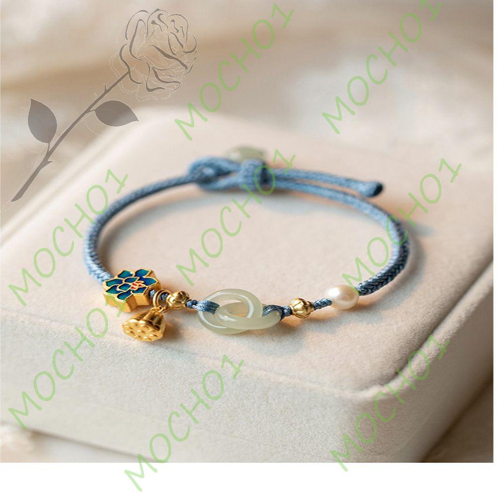 Mocho1 Vòng Đeo Tay Đính Ngọc Trai Phong Cách Trung Hoa Mùa Hè Cho Nữ