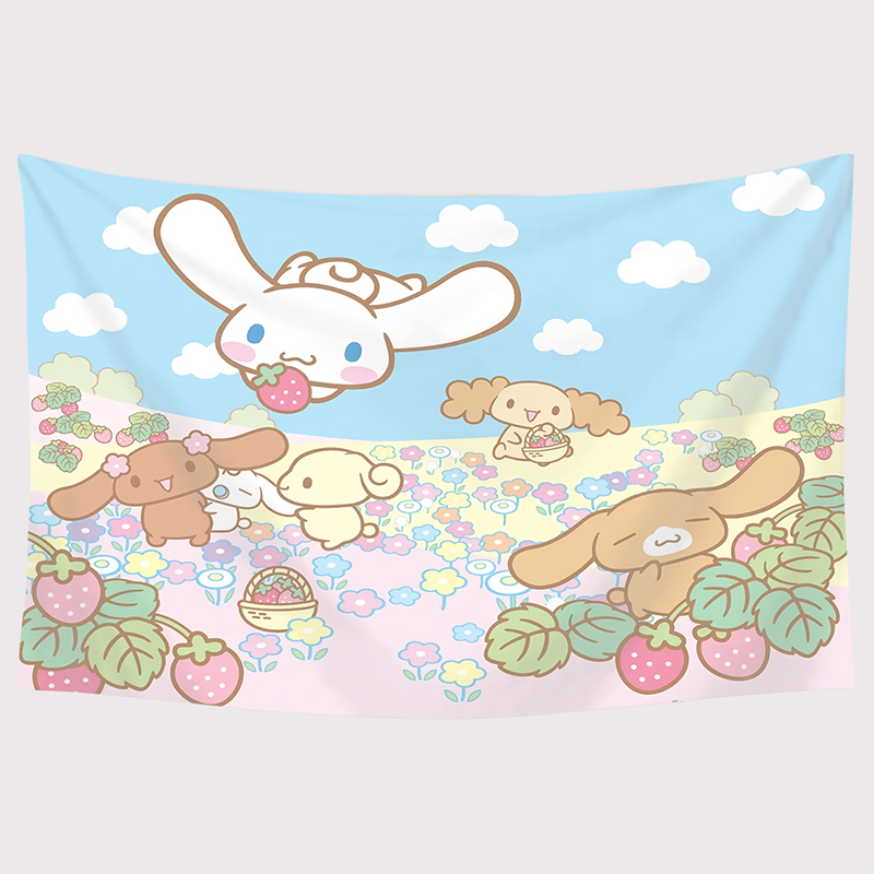 Thảm treo tường trang trí họa tiết hoạt hình Cinnamoroll đáng yêu 150x100cm