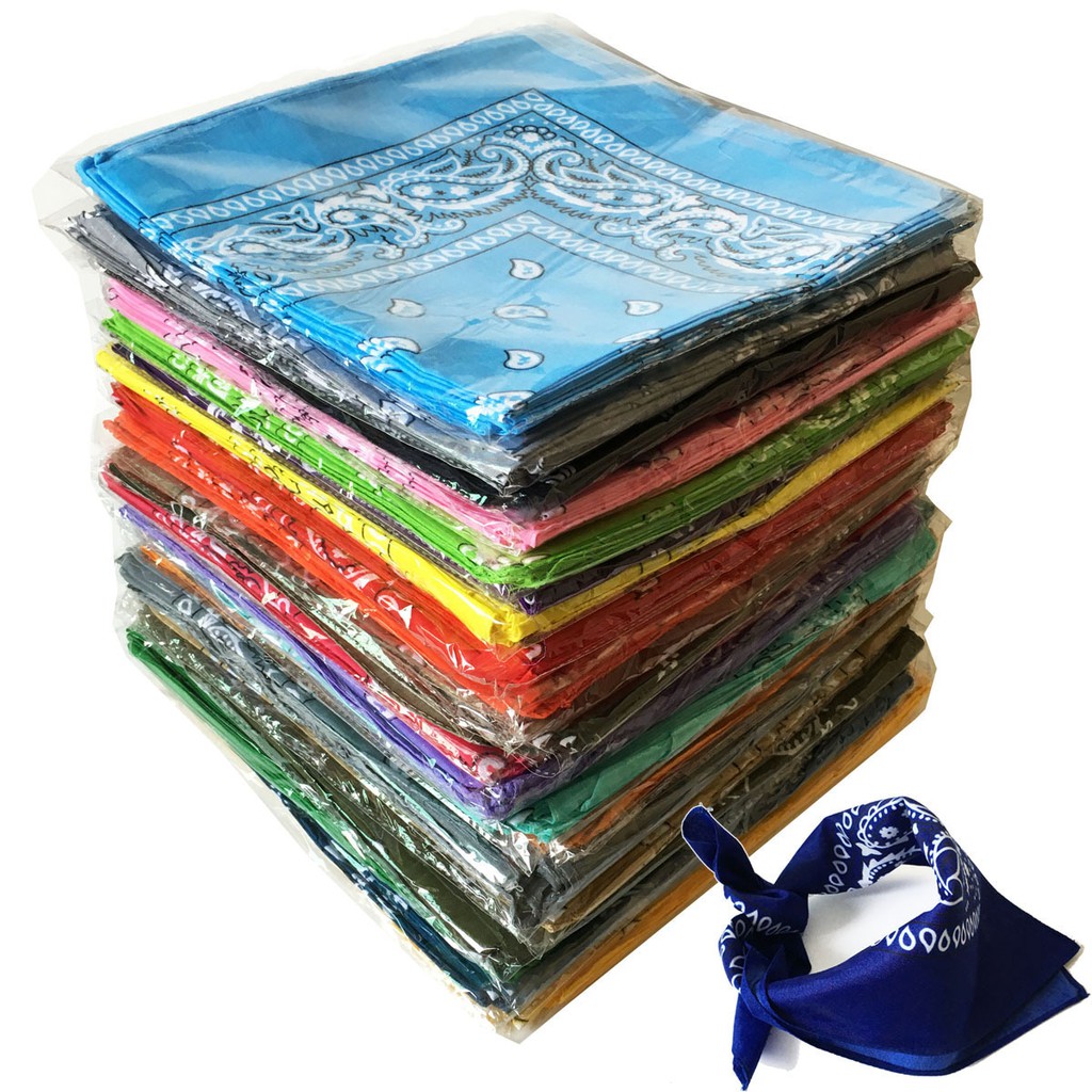Khăn vuông hiphop bandana (Turban) dùng quấn cổ, buôc khăn, buộc yếm kích thước to góc huyền 83cm, hàng coton vải đẹp