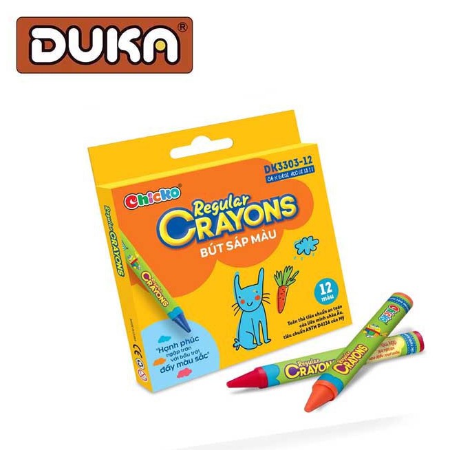 Bút Sáp Màu DUKA Reglar Crayons 12 Màu