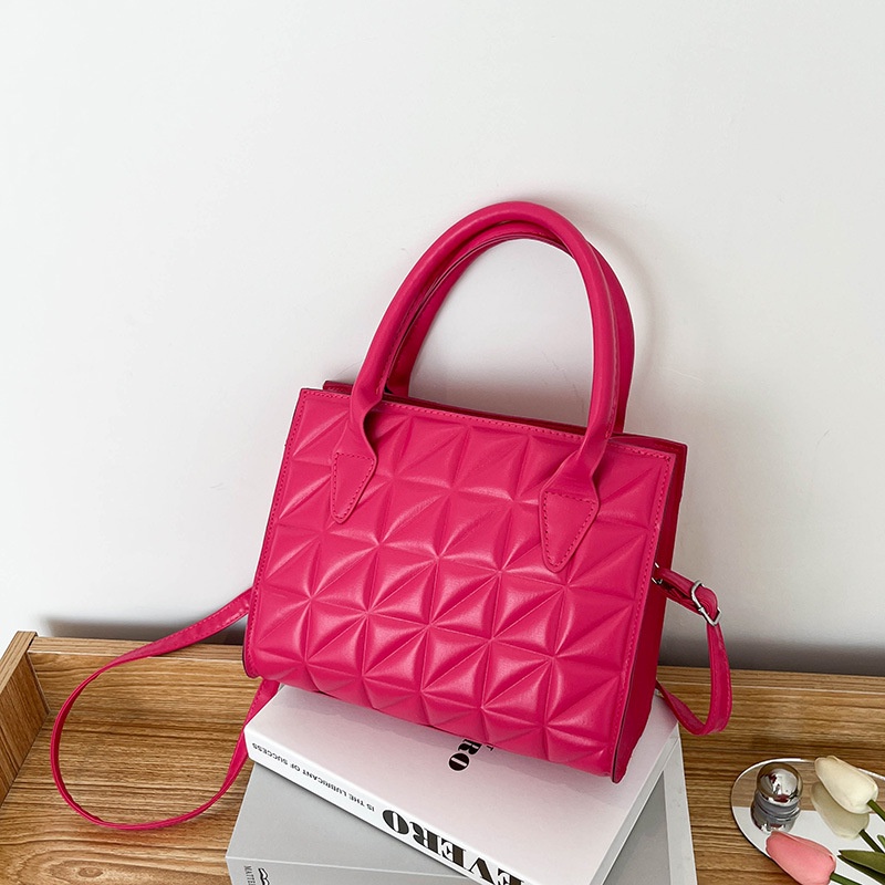 Túi Đeo Vai Hình Vuông Cỡ Lớn In Nổi Họa Tiết Kẻ Sọc Kiểu Hàn Quốc Thời Trang Mùa Xuân 2022