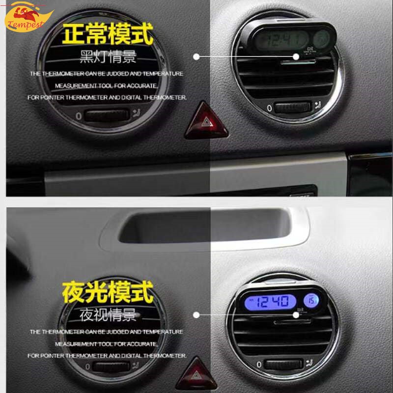 Đồng hồ đo giờ kiêm nhiệt độ điện tử chuyên dụng chất lượng cao cho xe hơi