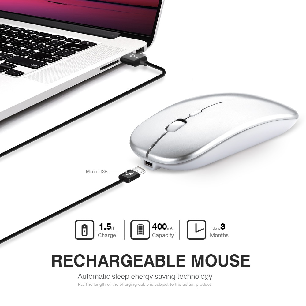 【Ready Stock】COD Inphic Chuột Không Dây Máy Tính Bluetooth Im Lặng Mause Sạc Ergonomic Mouse 2.4Ghz USB Chuột Quang Cho Macbook laptop