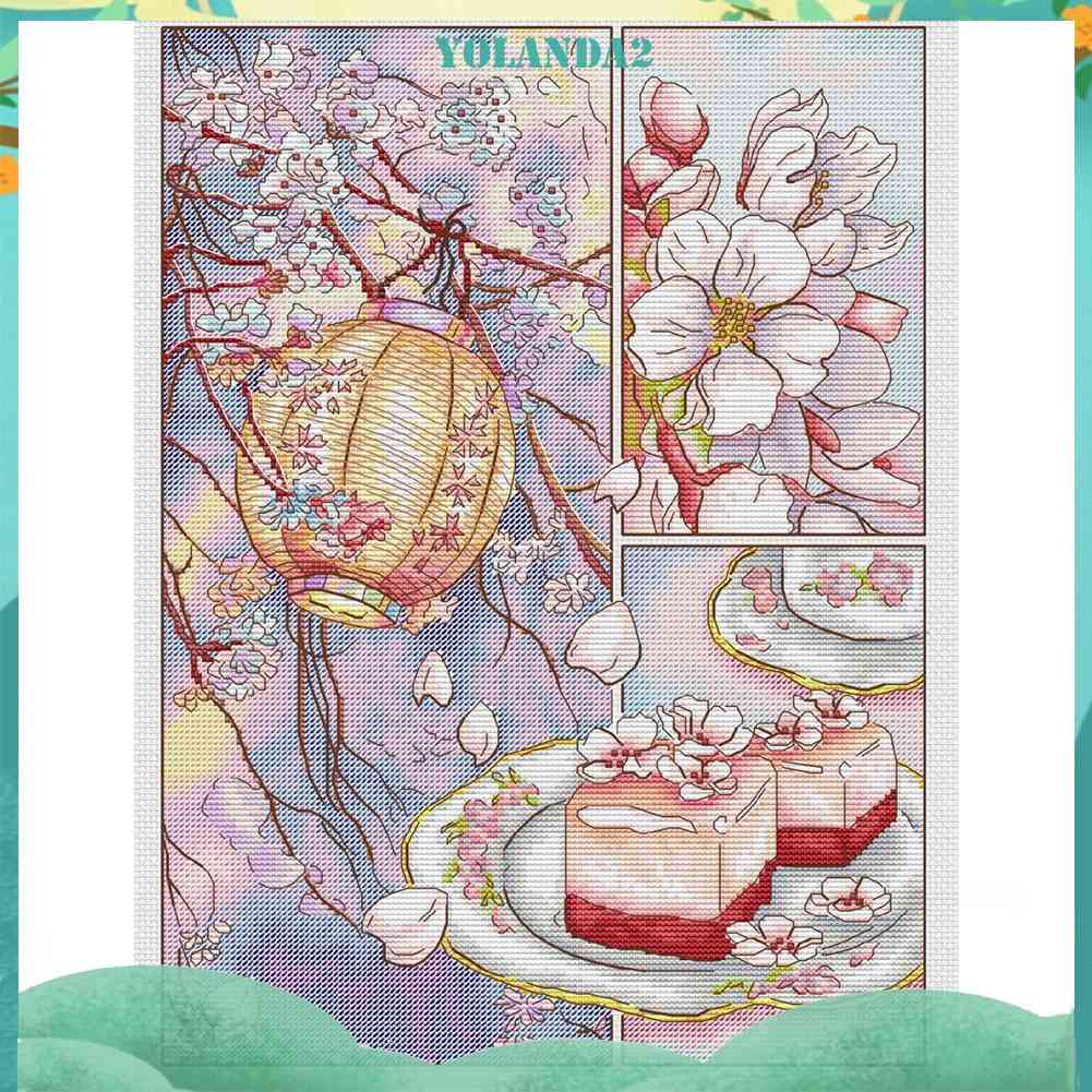 Toàn Bộ Bộ Tranh Thêu Chữ Thập 11CT DIY Hình Hoa Anh Đào