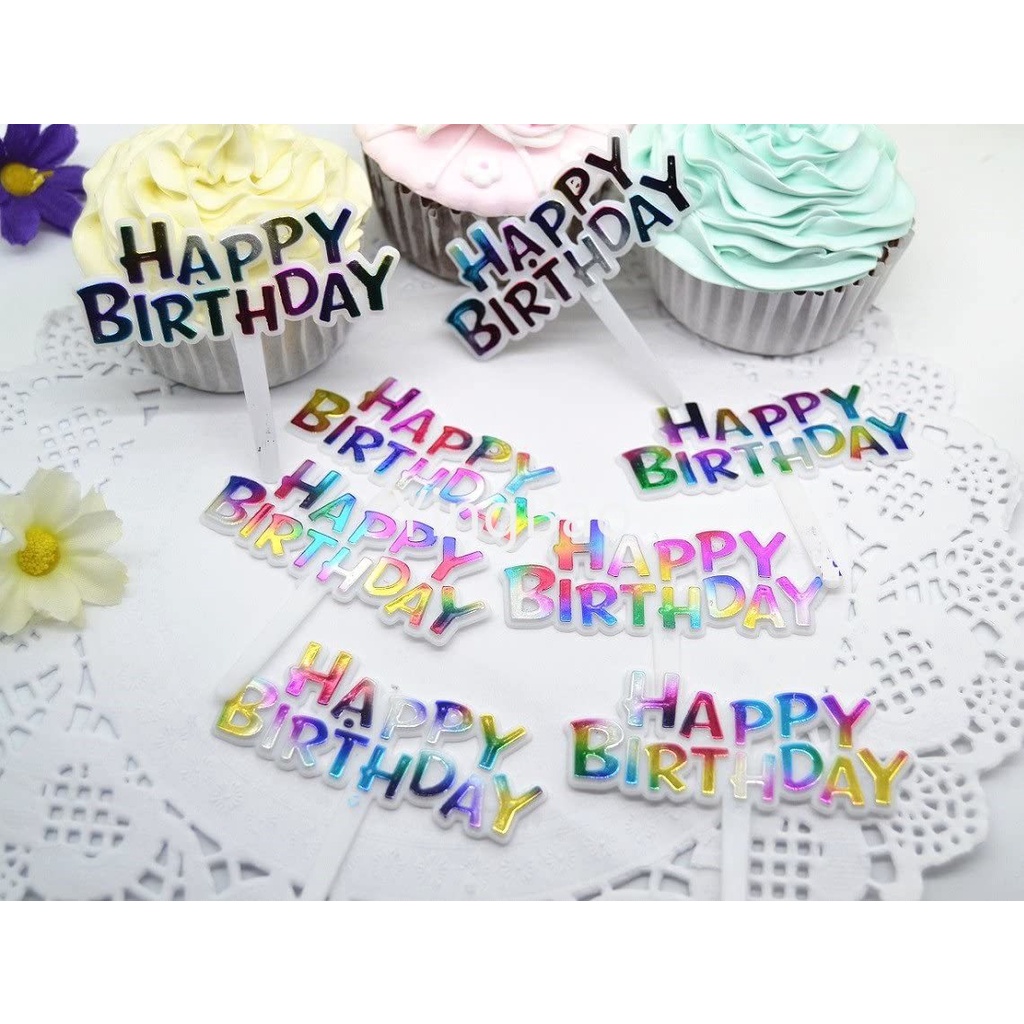 Set 100 Que Cắm Trang Trí Bánh Sinh Nhật Mini Nhiều Màu Dễ Thương