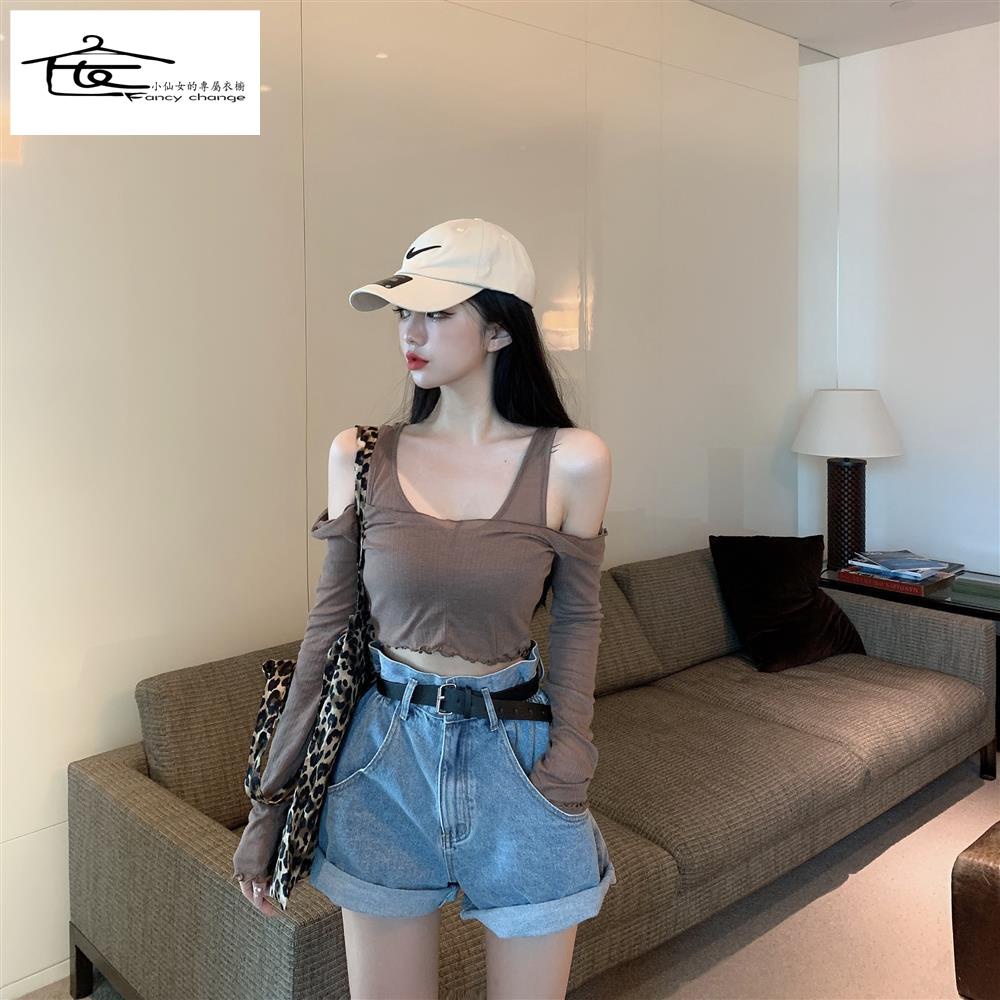 Áo Thun Ôm Tay Dài Hở Vai Mùa Hè Quyến Rũ Dễ Phối Đồ Phong Cách Mới Cho Nữ