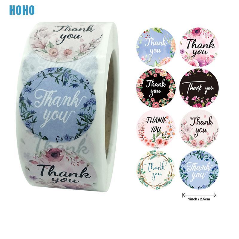 Cuộn 500 Sticker Chữ Thank You Dán Trang Trí Xinh Xắn