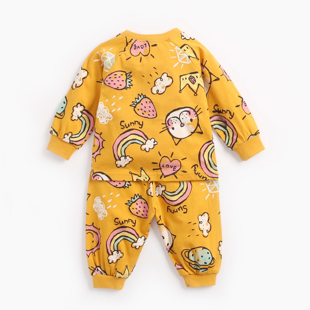 Set quần áo ngủ Sanlutoz 2 món in họa tiết hoạt hình thời trang mùa đông cho bé gái