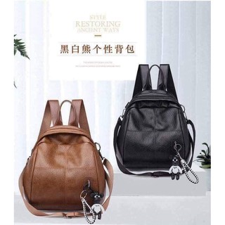 [Tặng kèm gấu] Balo Da PU mềm chất da đẹp