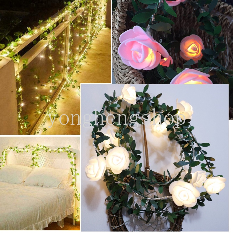 Dây Đèn LED 1.5M / 3M / 6M Hình Hoa Hồng Trang Trí Lãng Mạn