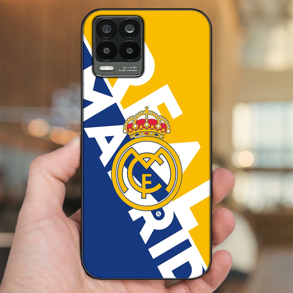 Ốp lưng Realme 8, 8 Pro viền đen in hình Real Madrid
