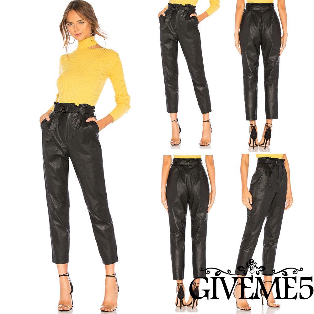 Quần Da Pu Nữ Cạp Cao