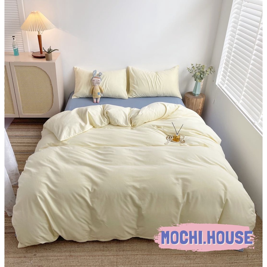 (17 màu) Bộ chăn ga gối cotton tici notag Mochi.house, màu sắc vintage, mẫu mới hot trend 2022, ga giường đẹp | BigBuy360 - bigbuy360.vn