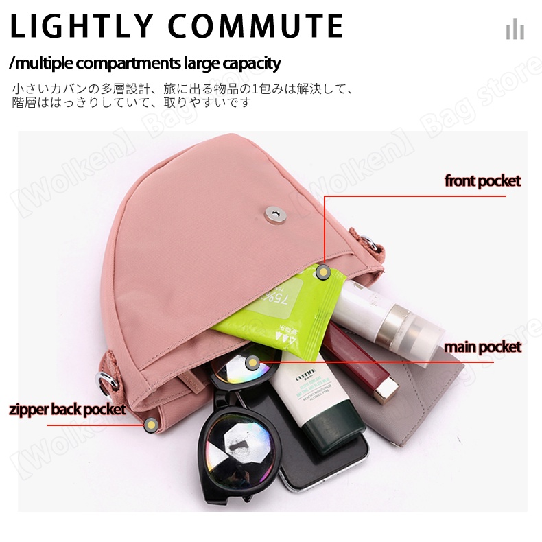 Túi Yên Ngựa Bằng Vải Bạt nylon Bên Hông Đơn Giản Chống Nước Phong Cách Nhật Bản Cho Nữ