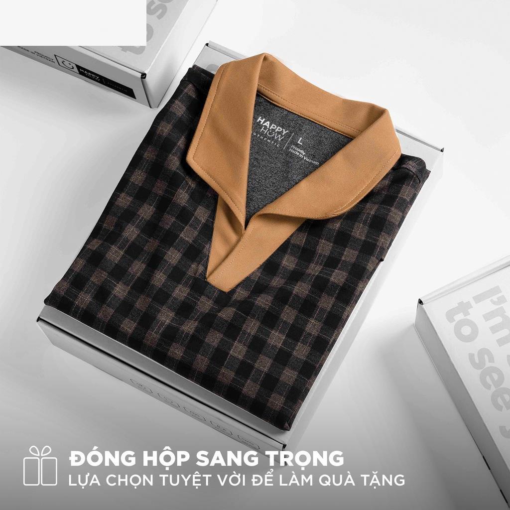 Áo thun POLO nam NOLAN sọc caro vải vải Cotton Jacquard xuất xịn,chuẩn form,trẻ trung, thanh lịch - HAPPYHOW