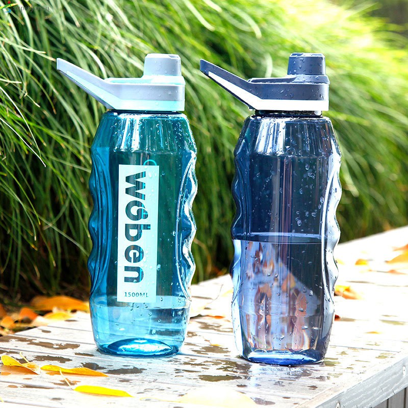 Large Capacity Sports Water Bottle 34/50oz Wide Mouth Portable Big Bottle Leakproof Travel Mugs With Scale Strap