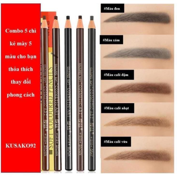 [Mua 2 tặng 1 combo] Combo 5 cây chì xé kẻ mày/ Chì kẻ lông mày/ Eyebrow pencil/ Eyebrow powder