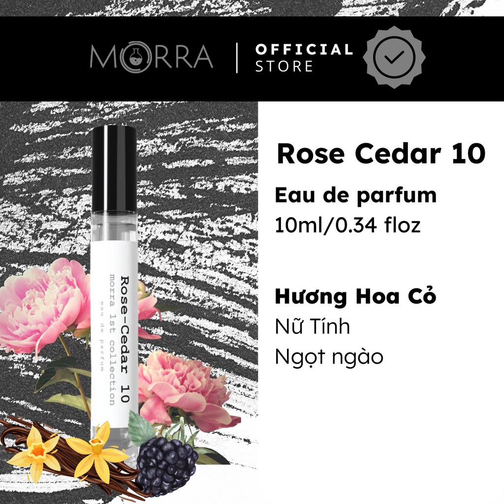 Nước Hoa Nữ Morra Rose Cedar 10 Hương Hoa Cỏ Nữ Tính, Ngọt Ngào, Sang Trọng Và Quyến Rũ - Nước Hoa Dạng Xịt 10ml