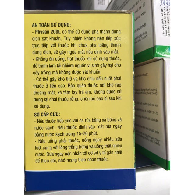Bán sát khuẩn Physan 20SL hàng nhập, phân phối trong nước bởi thietbinhavuon.