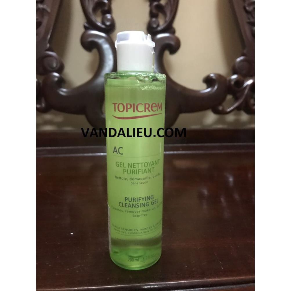 TOPICREM-AC PURIFYING CLEANSING GEL 200ML. GEL RỬA MẶT CHO DA NHỜN MỤN-MP1