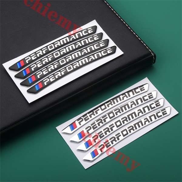 Set 4 Miếng Dán Hợp Kim Nhôm 9cm Trang Trí Viền Bánh Xe Hơi bmw performance f30 f20 f10